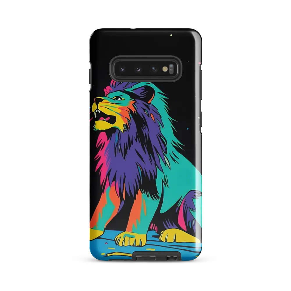 Roaring Colors: The Neon Lion | Phone Case |  S10 Plus | Tough Case | Glossy