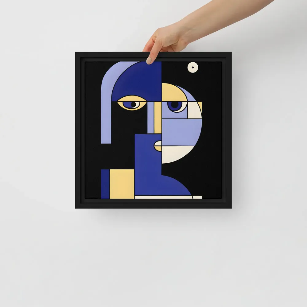 Geometric Portrait 
 Canvas with Black Frame | 12″x 12″