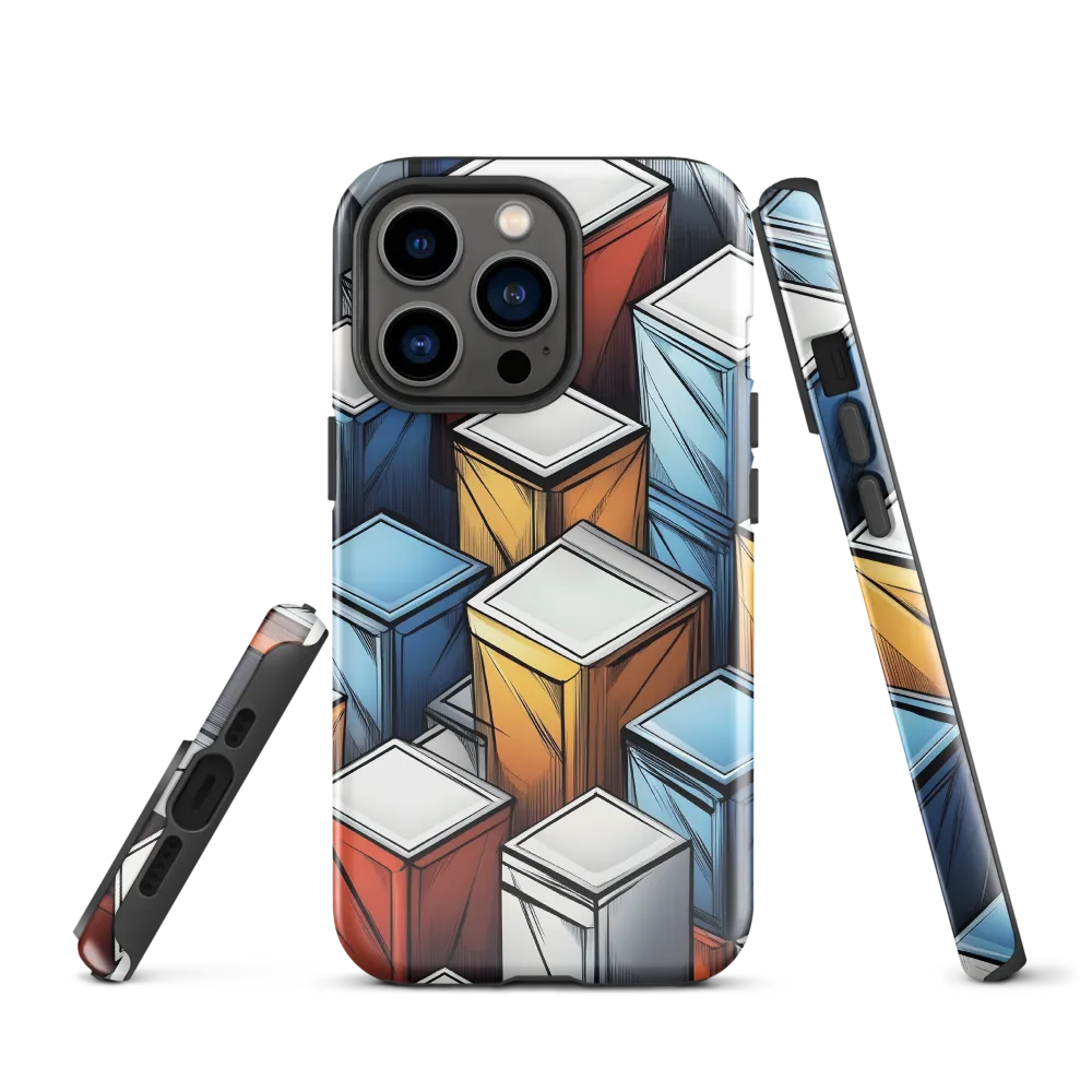 Geometry of Colorful Containers | Phone Case |  13 Pro | Tough Case | Glossy