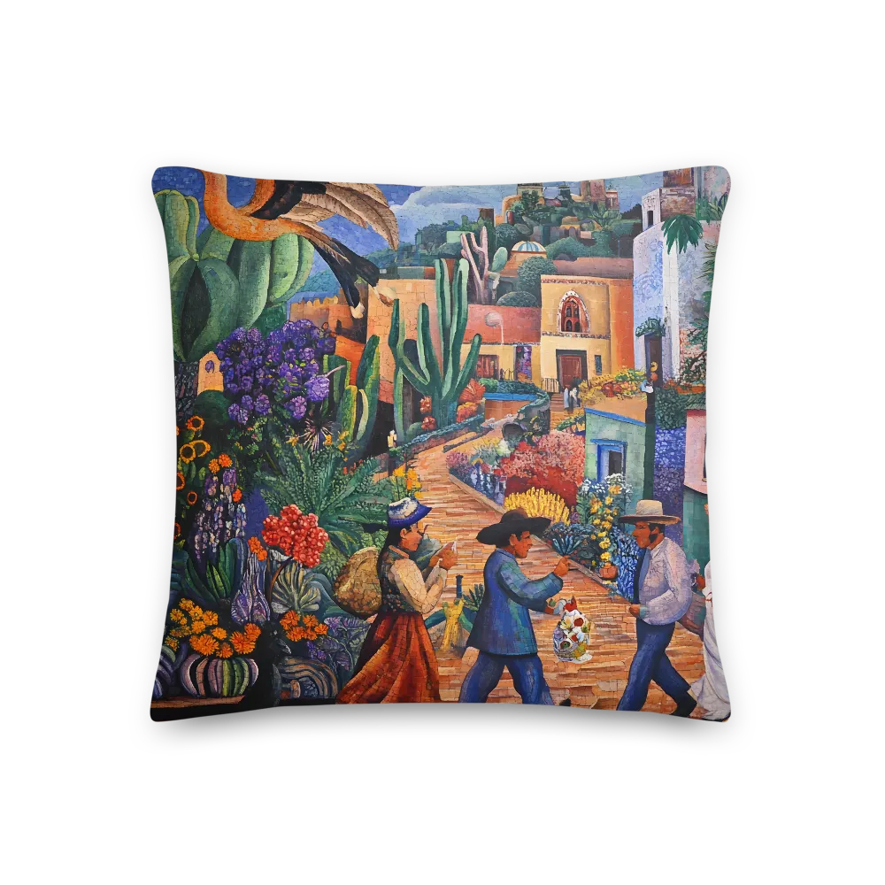 A Mosaic Journey Through Colorful Landscapes | Pillow | 18″×18″