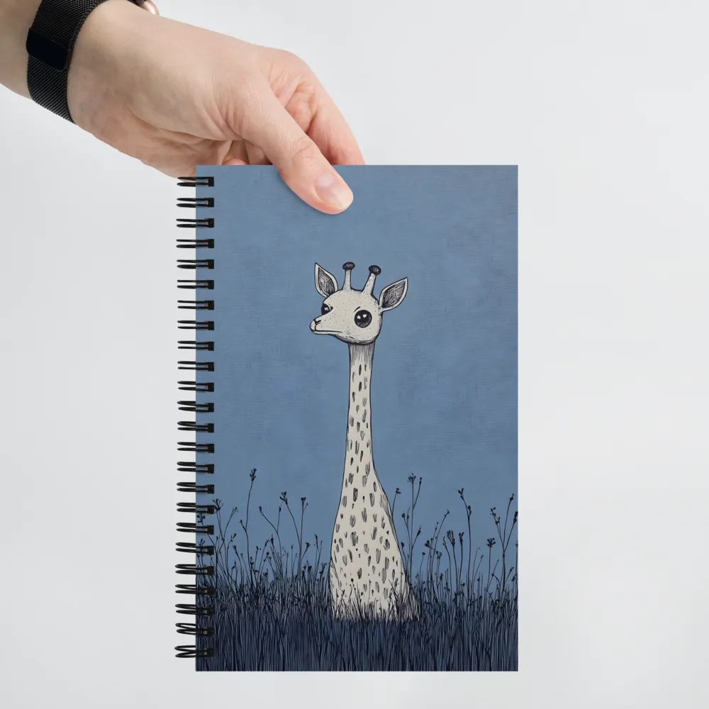 Whimsical Giraffe in Blue | Spiral Notebook