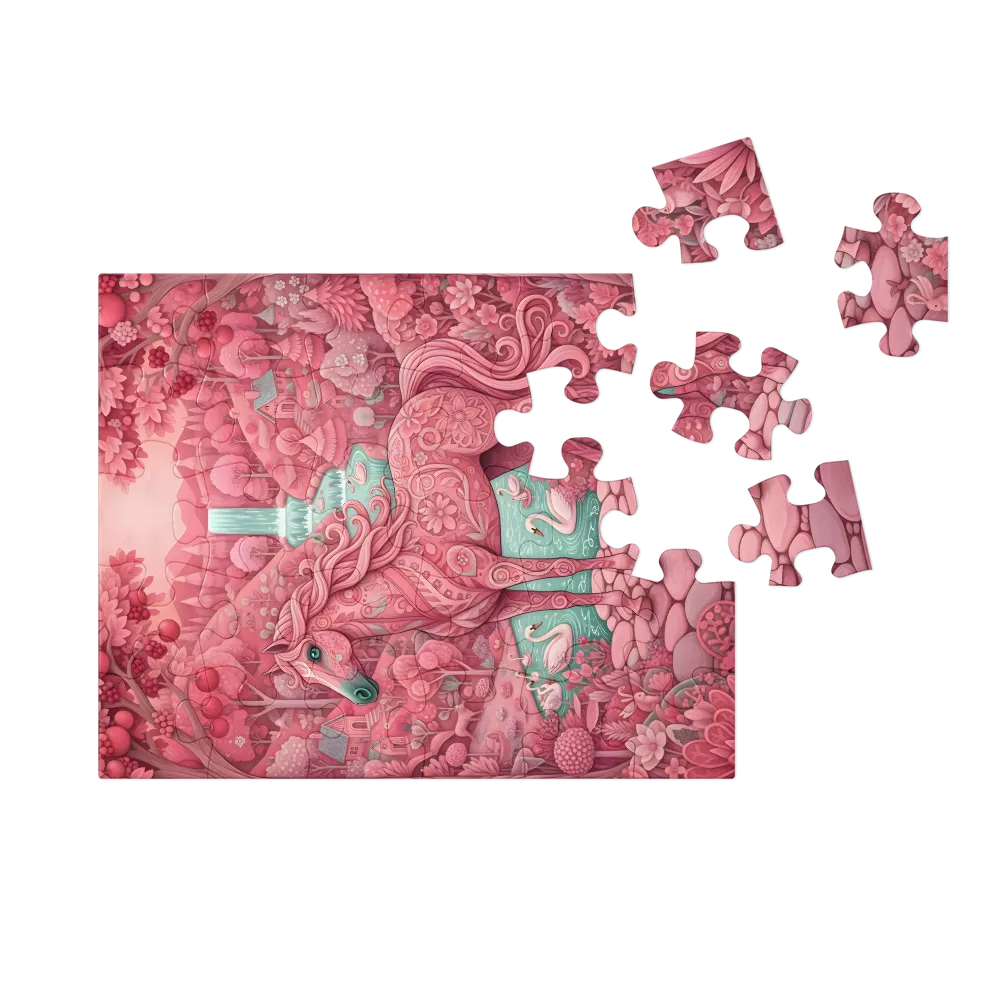 Rose Garden Mare 
 Jigsaw Puzzle in Tin Box