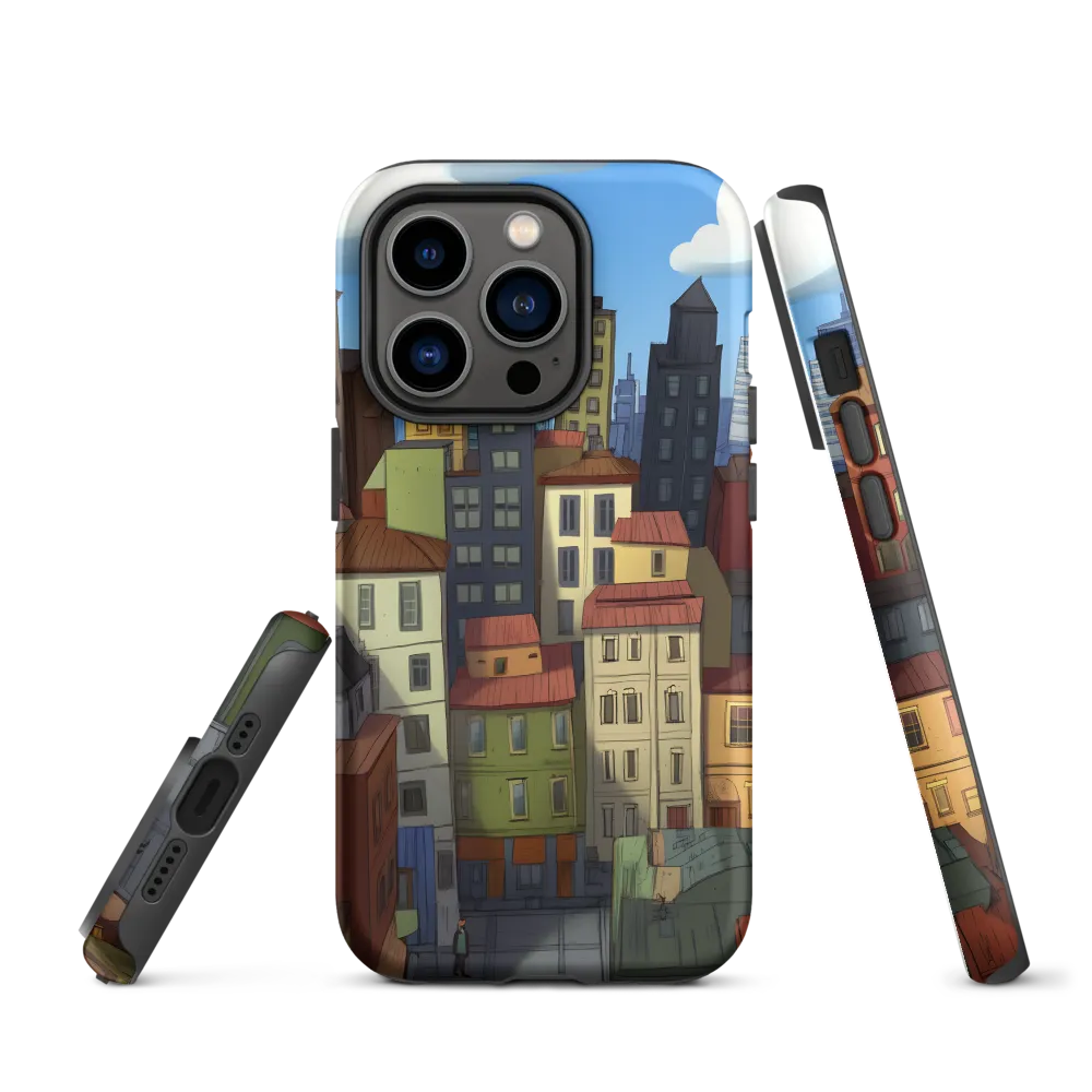 Urban Symphony: A Colorful Cityscape | Phone Case |  14 Pro | Tough Case | Matte