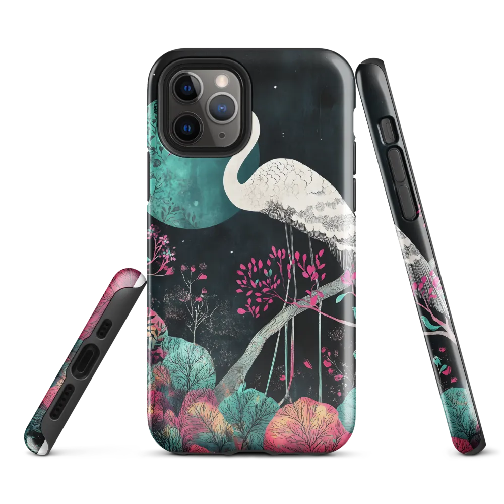 Ethereal Presence: Heron in a Floral Dreamscape