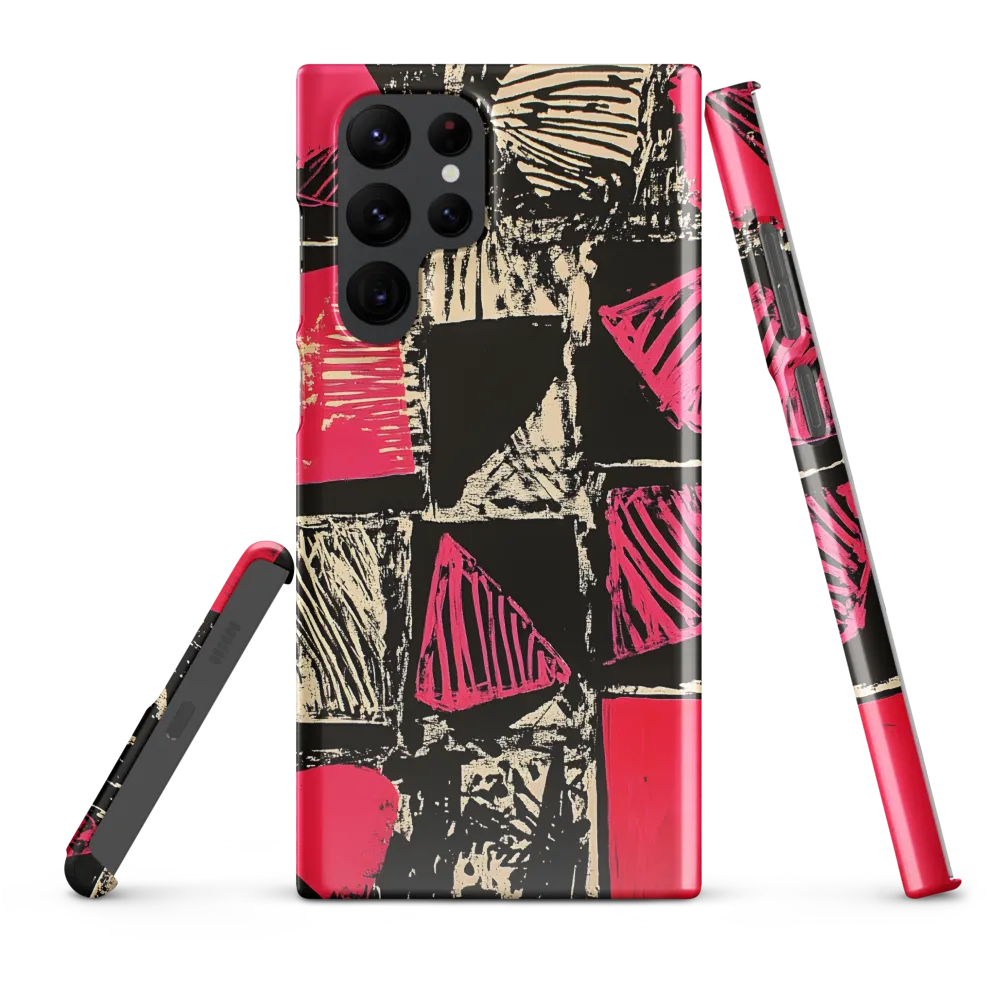 Geometric Symphony in Pink and Black