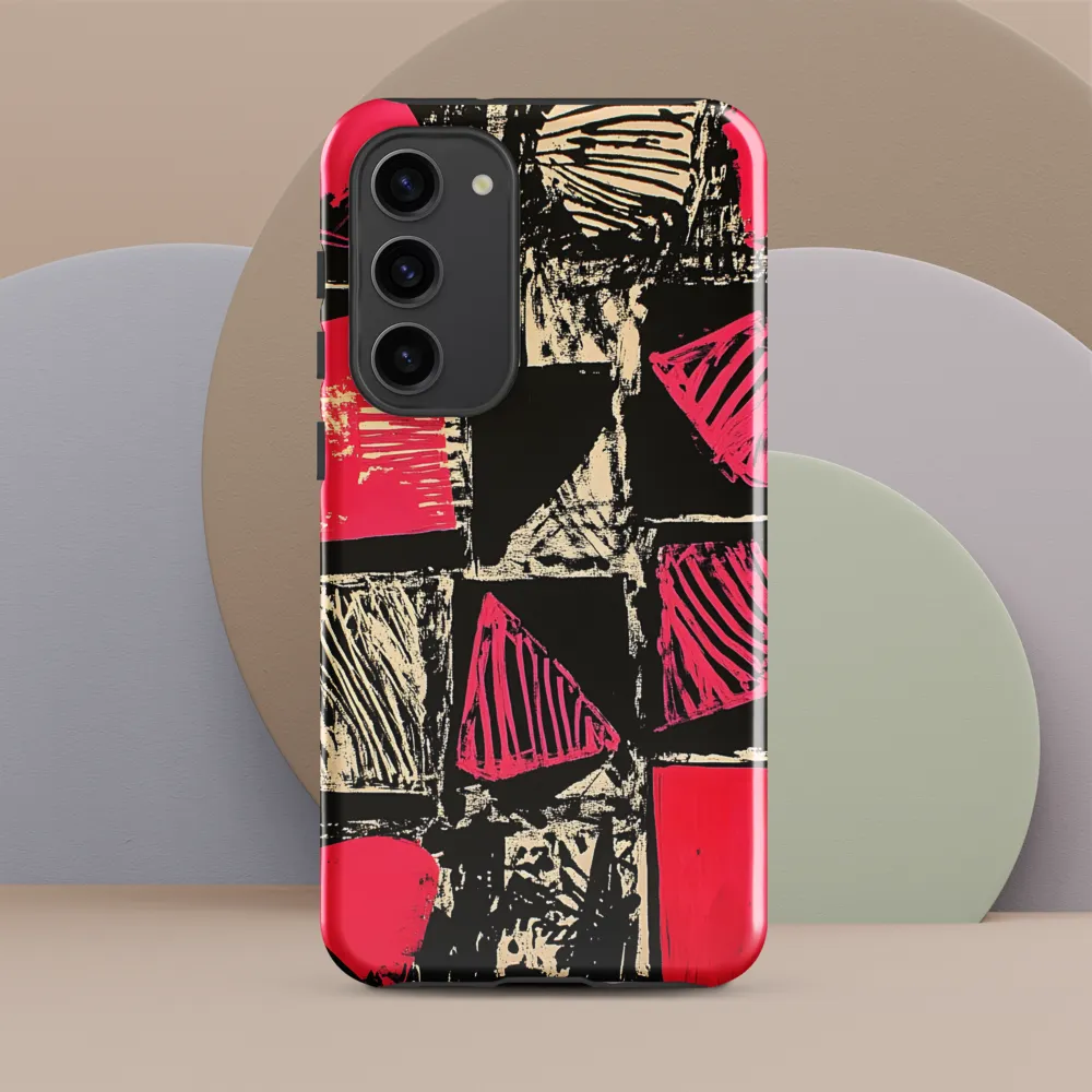 Geometric Symphony in Pink and Black