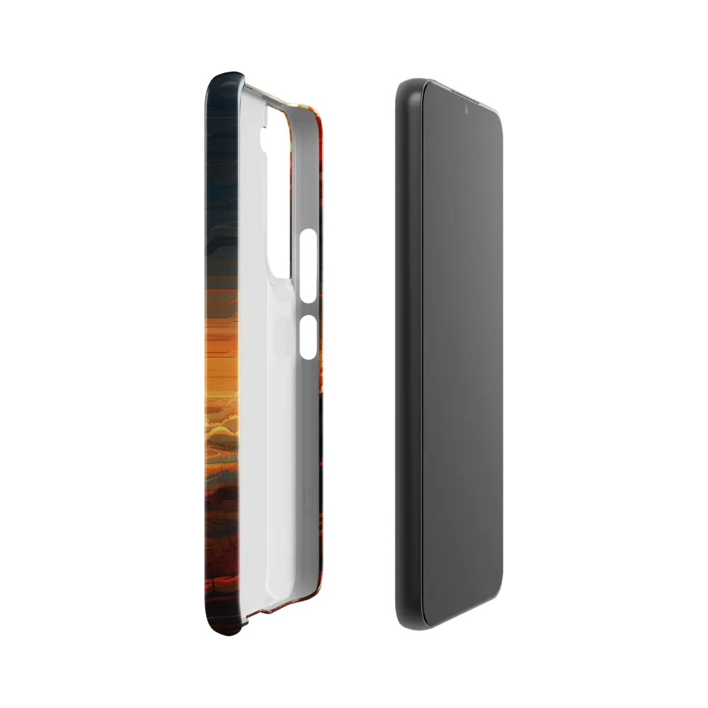 Ethereal Sunset: A Serene Landscape in Flowing Forms | Phone Case |  S22 | Snap Case | Glossy