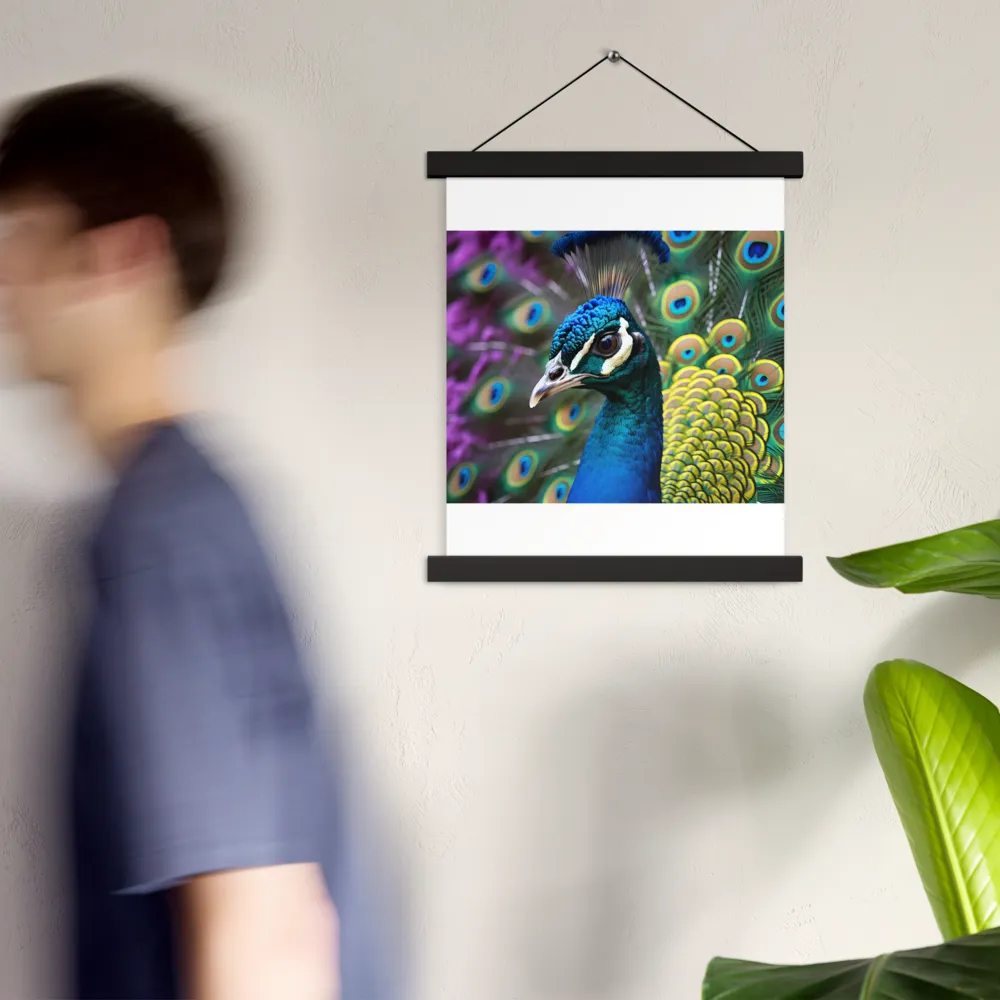 Regal Plumage: The Peacock's Splendor | Poster With Black Wood Hanger | 11″×14″