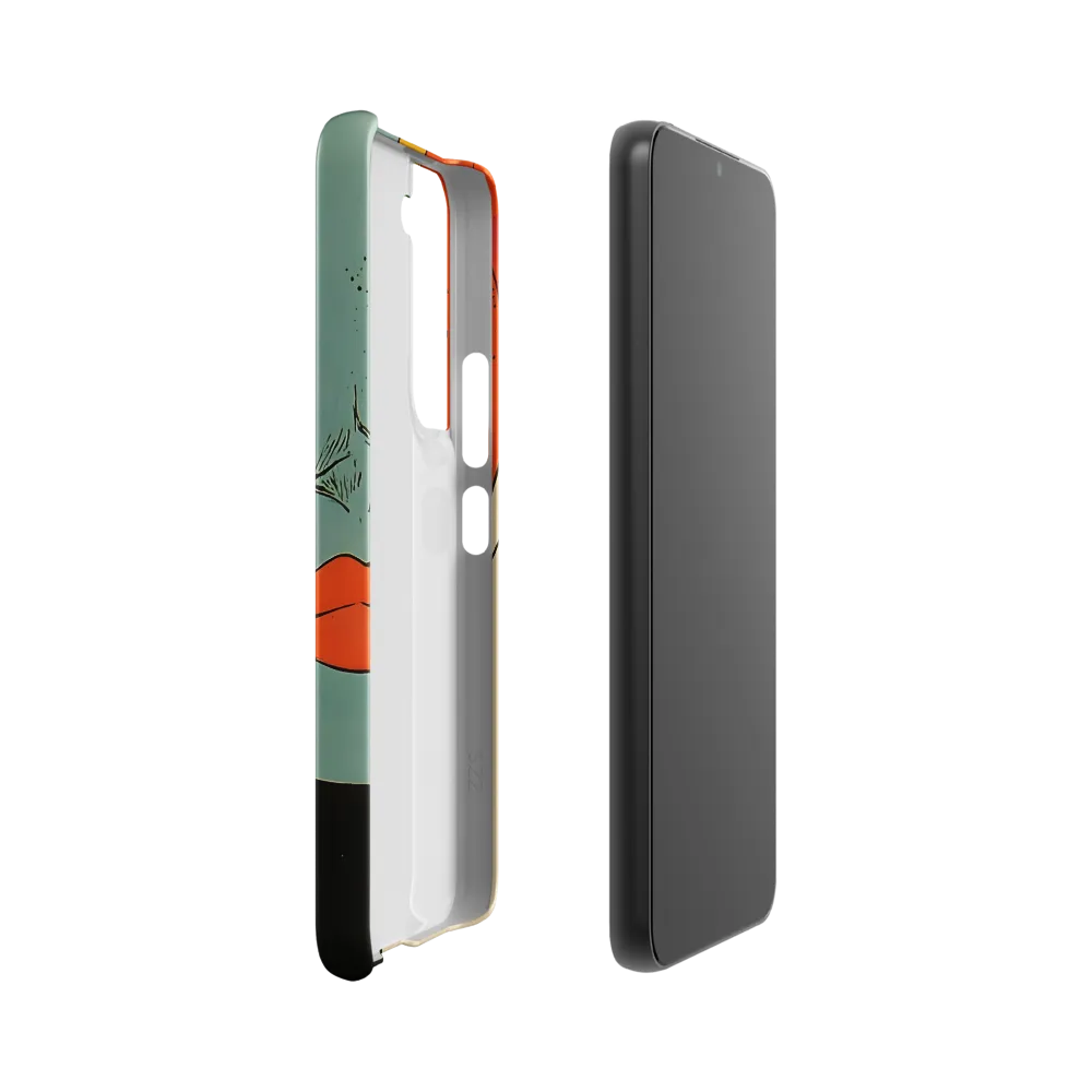 Vivid Expressions: A Portrait in Blue | Phone Case |  S22 | Snap Case | Matte