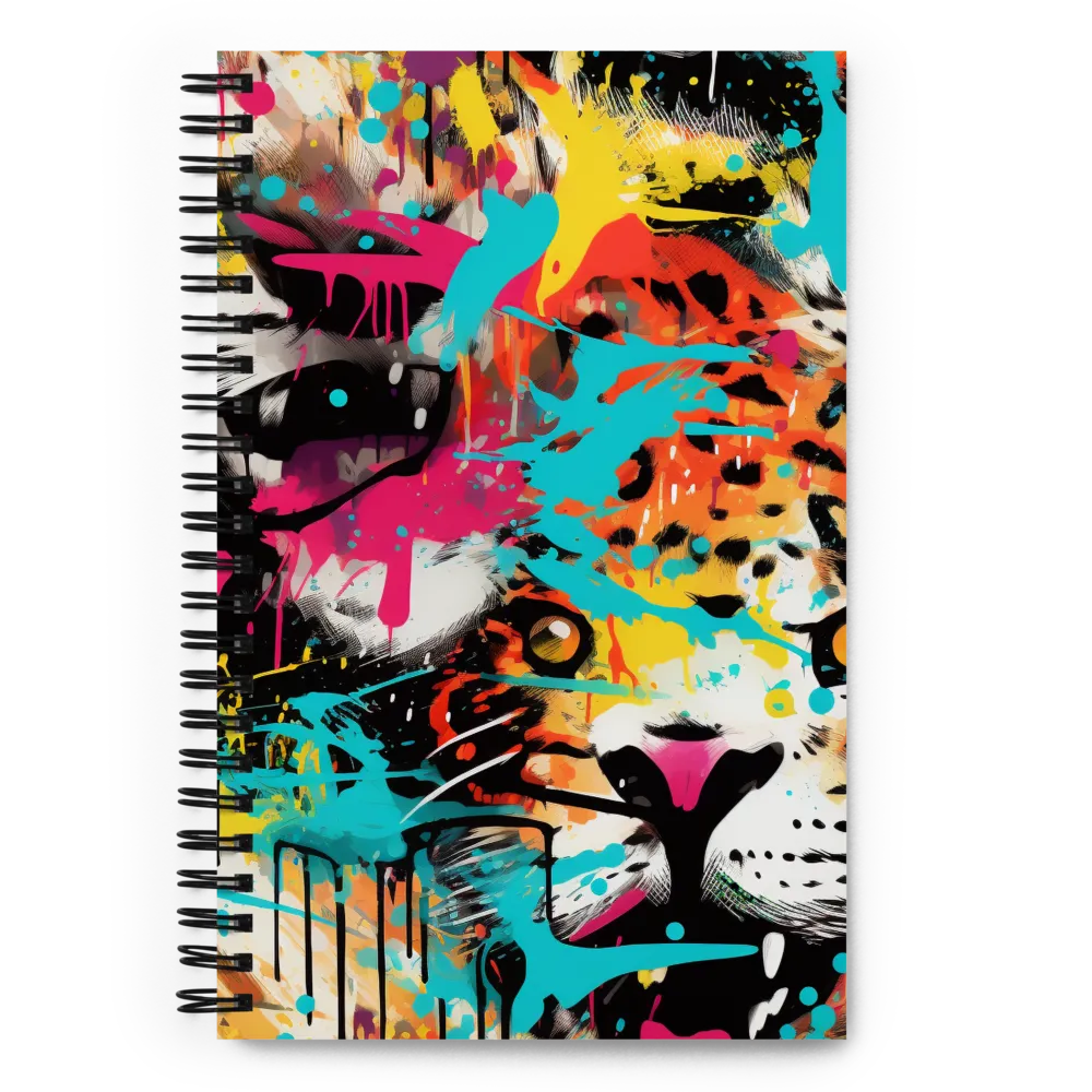 Fierce Fusion: Tiger and Lion in Graffiti | Spiral Notebook