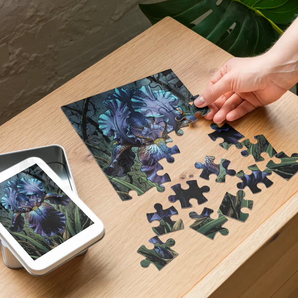 Nocturne Iris 
 Jigsaw Puzzle in Tin Box