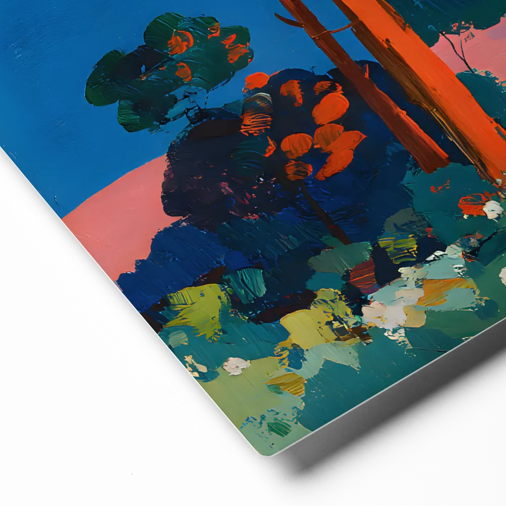 Moonlit Pine Path 
 Metal Print | 12″x 12″