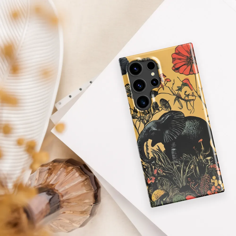 Floral Majesty: The Elephant's Sanctuary | Phone Case |  S24 Ultra | Snap Case | Glossy