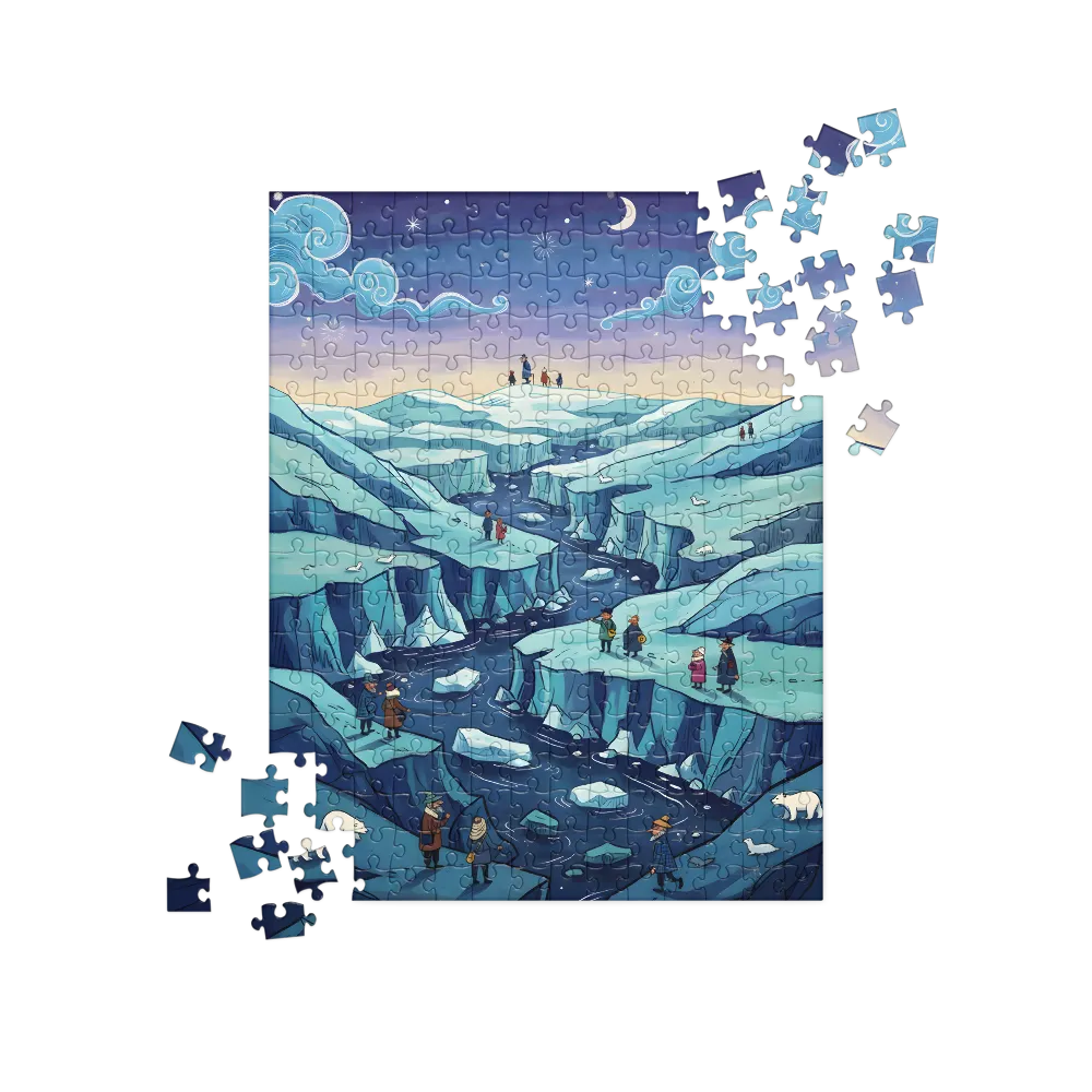 Moonlit Arctic Walk 
 Jigsaw Puzzle