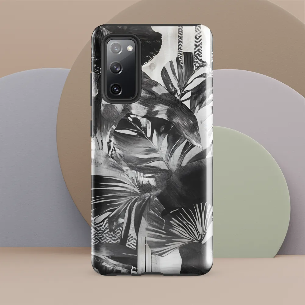 Monochrome Serenity in Tropical Foliage
