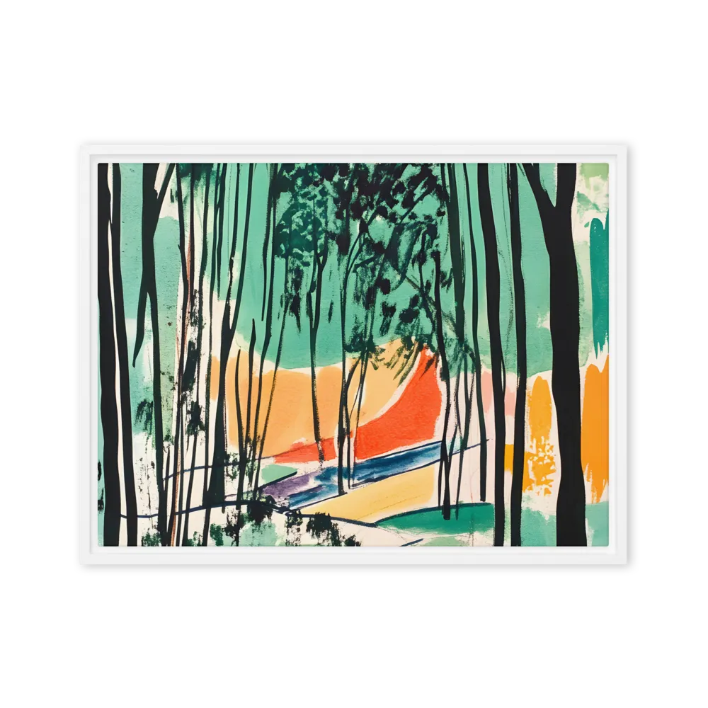 Winding Path Through the Forest | Canvas with White Frame | 18″×24″