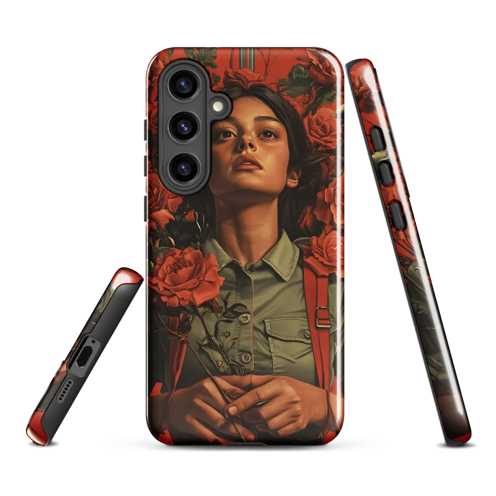 Harmony and Strength: A Portrait Among Roses