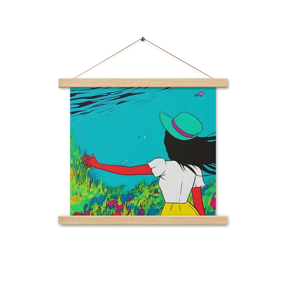 Whimsical Encounter | Poster With Oak Wood Hanger | 14″×14″