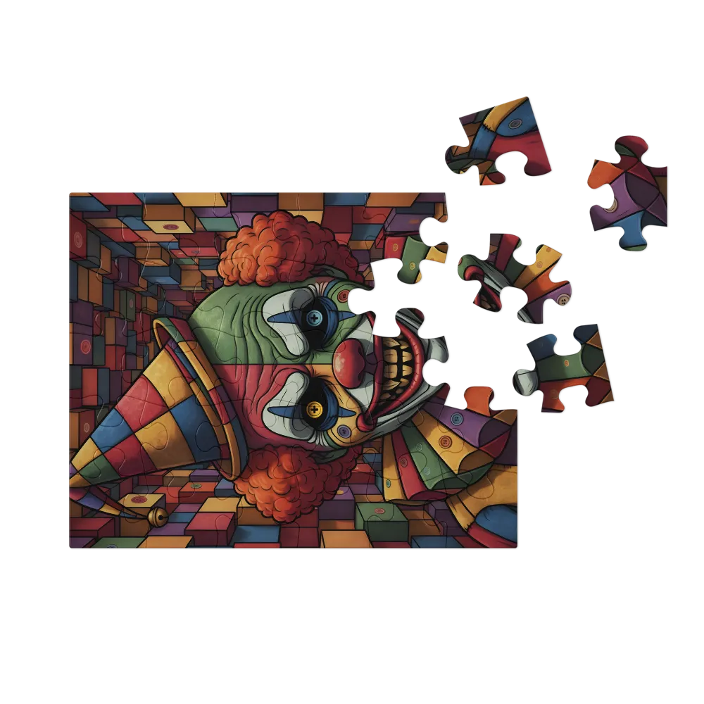 Grinning Nightmare Clown 
 Jigsaw Puzzle in Tin Box