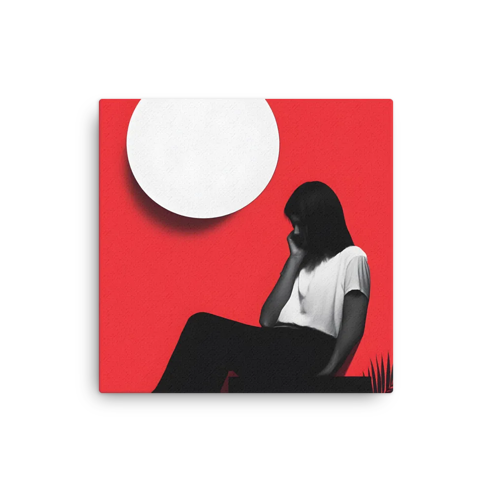 Contemplation in Red | Thin Canvas | 16″×16″