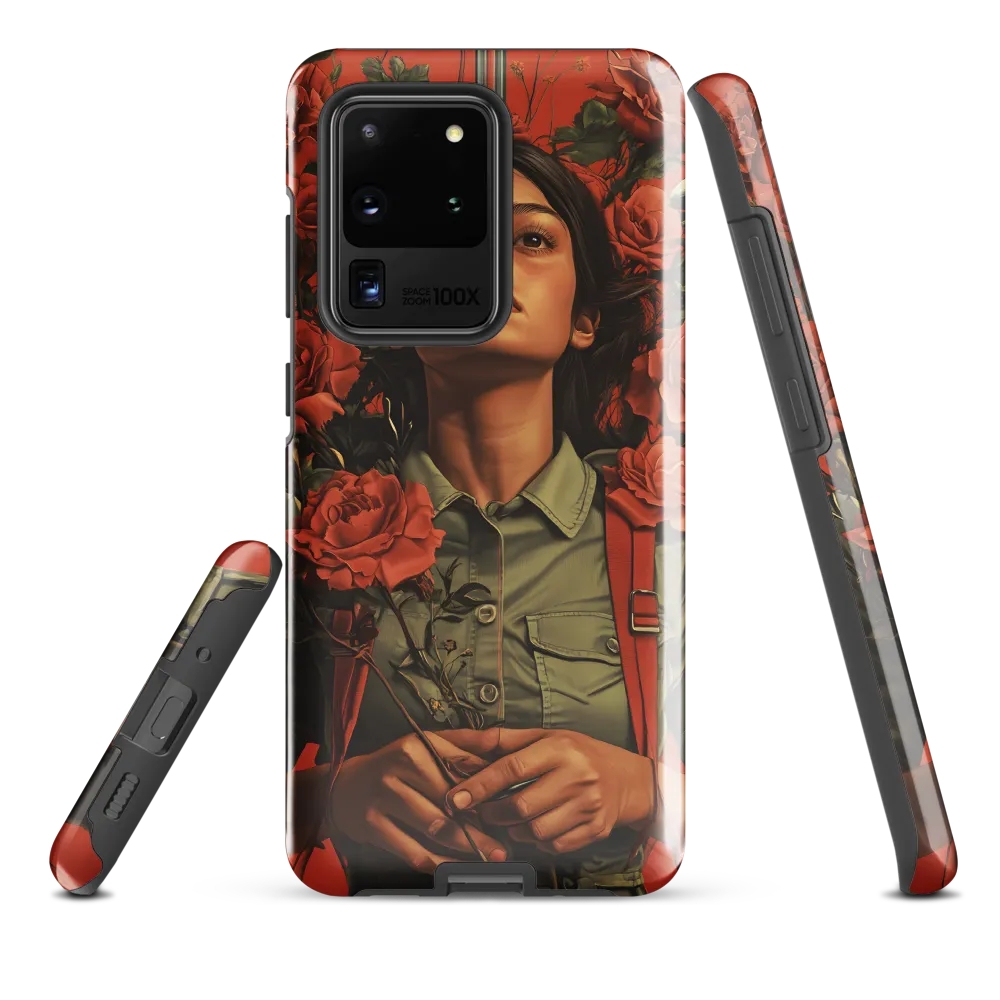 Harmony and Strength: A Portrait Among Roses