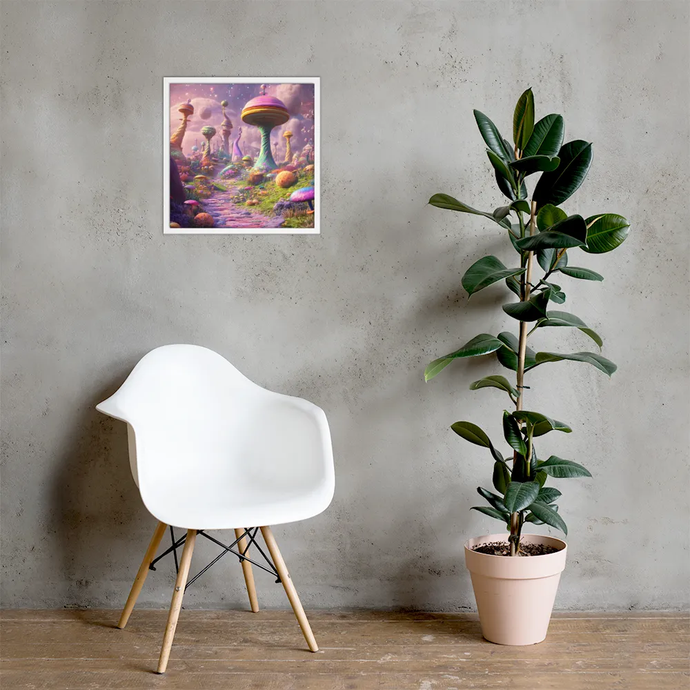 Whimsical Worlds: A Journey Through Fantasy | Poster with White Frame | 18″×18″