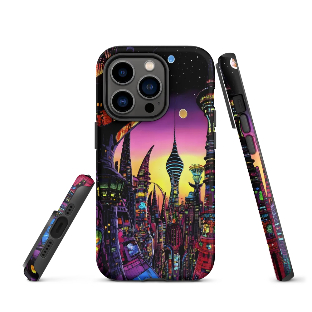 Futuristic Cityscape at Dusk | Phone Case |  14 Pro | Tough Case | Matte