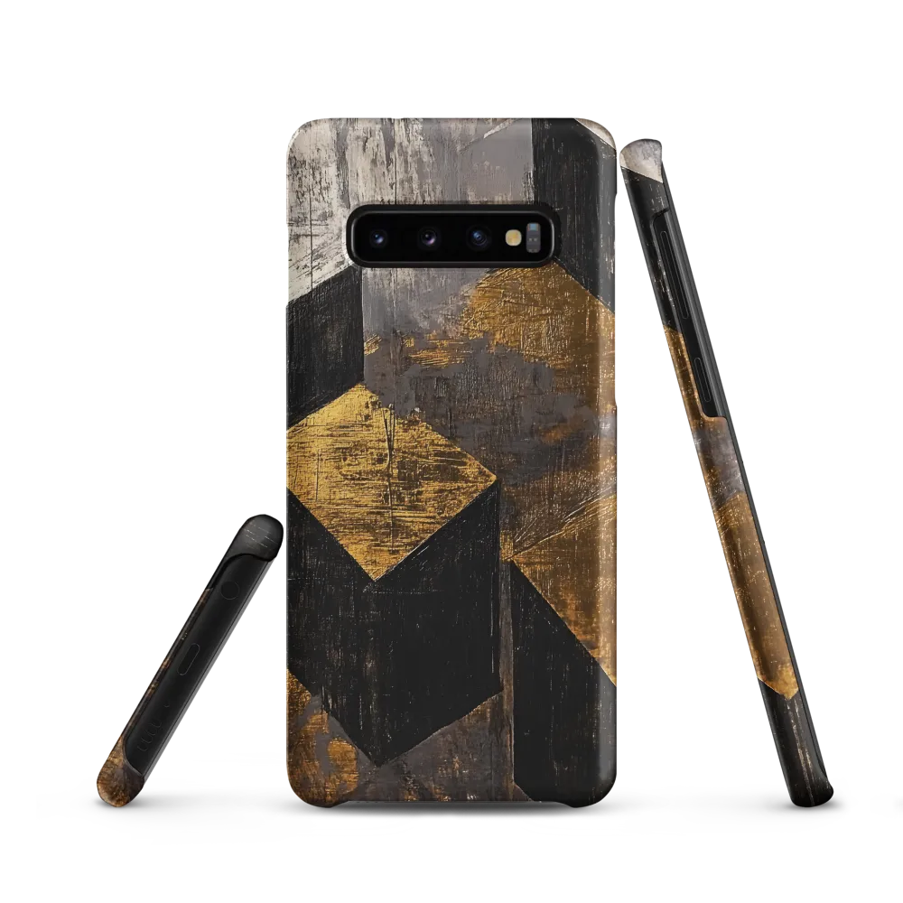 Geometric Harmony in Gold and Black | Phone Case |  S10 | Snap Case | Matte