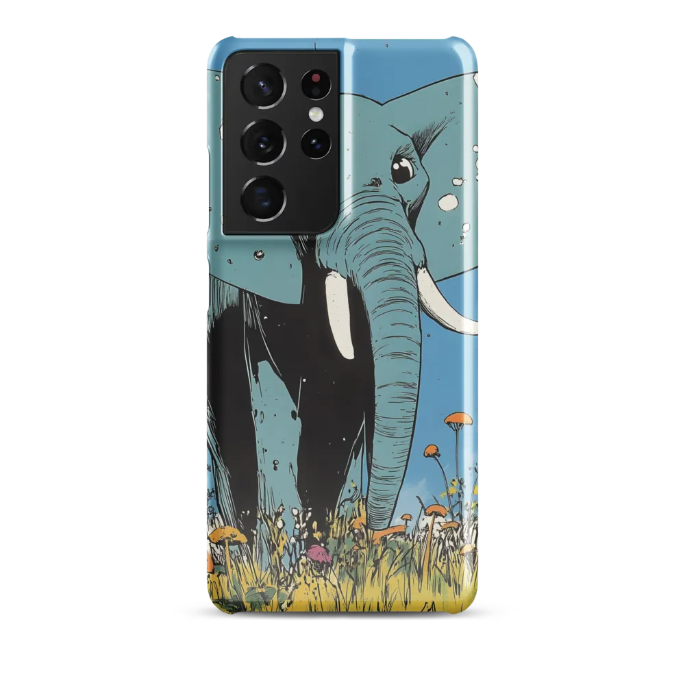 Whimsical Blue Elephant in Bloom