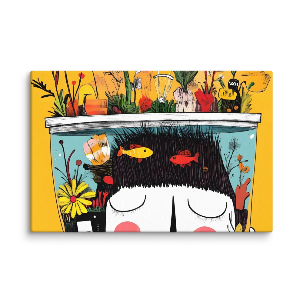 Whimsical Garden Head | Canvas | 20″×30″