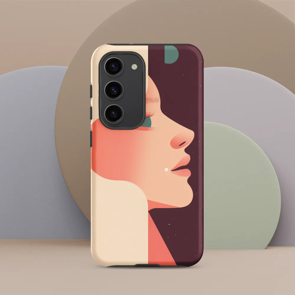 Profile in Peach and Burgundy