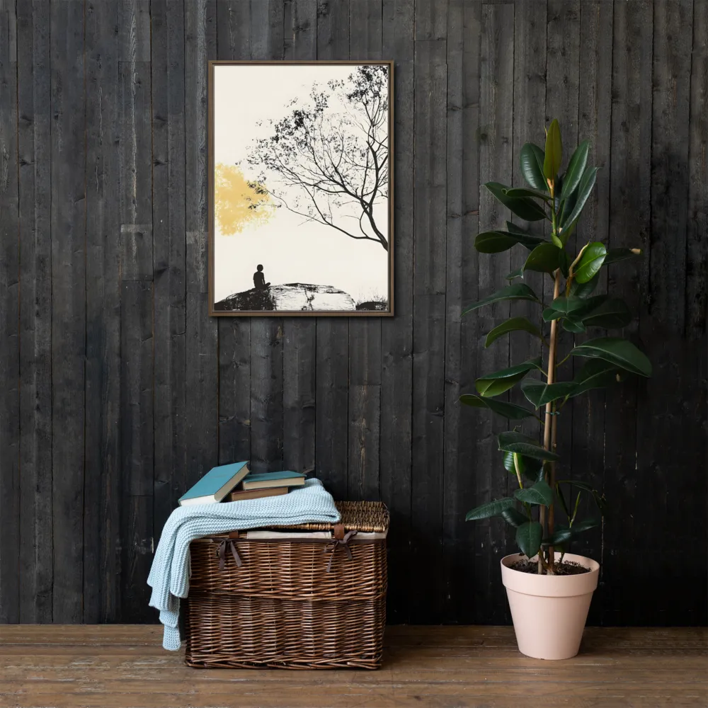 Whispers of Solitude | Canvas with Brown Frame | 20″×28″