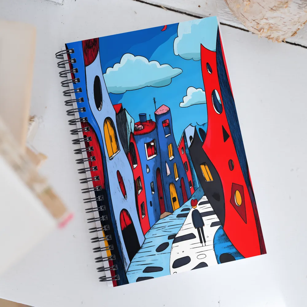 Whimsical Street of Colors | Spiral Notebook