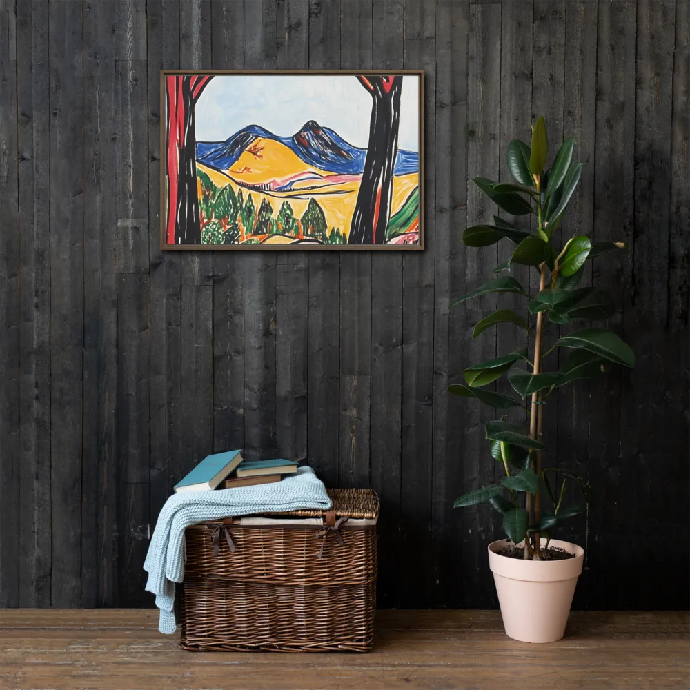 Vibrant Nature's Embrace | Canvas with Brown Frame | 20″×30″