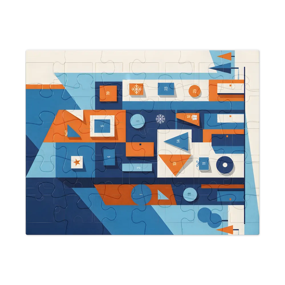 Geometric Advent House 
 Jigsaw Puzzle in Tin Box