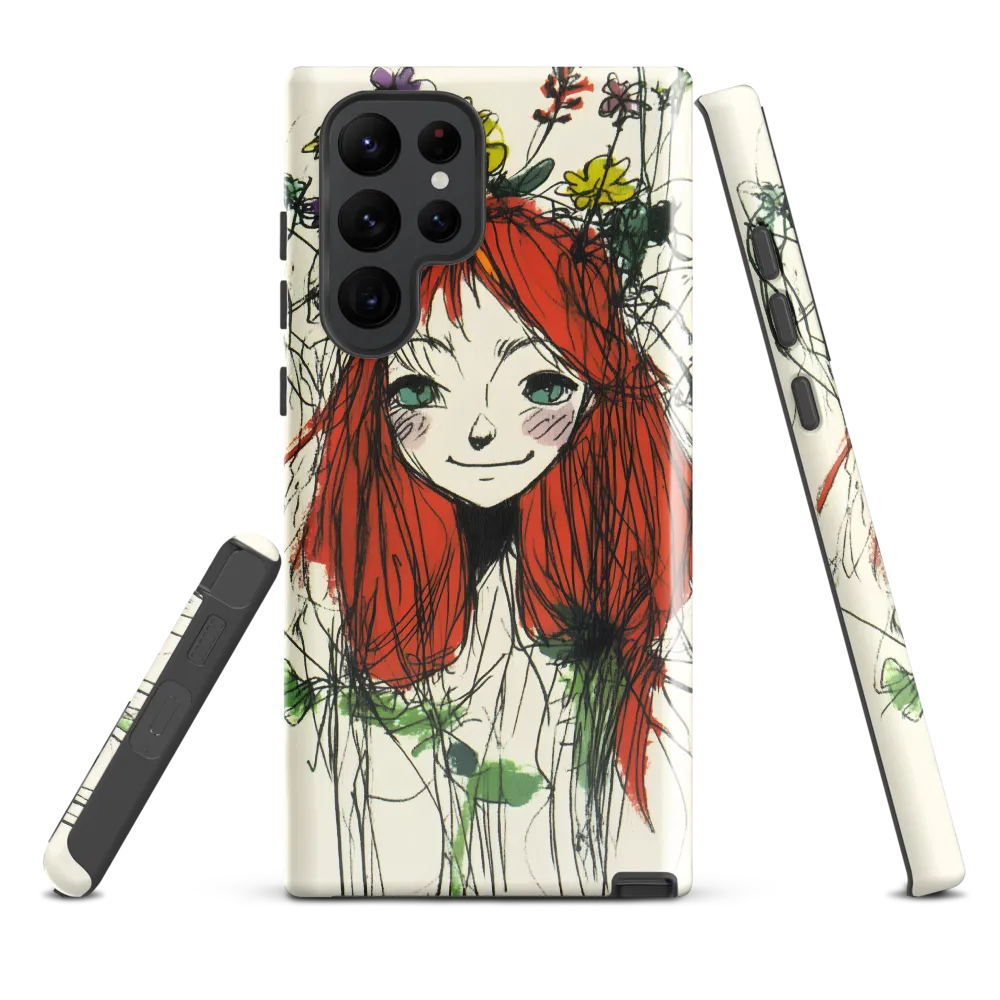 Whimsical Floral Portrait | Phone Case |  S22 Ultra | Tough Case | Glossy