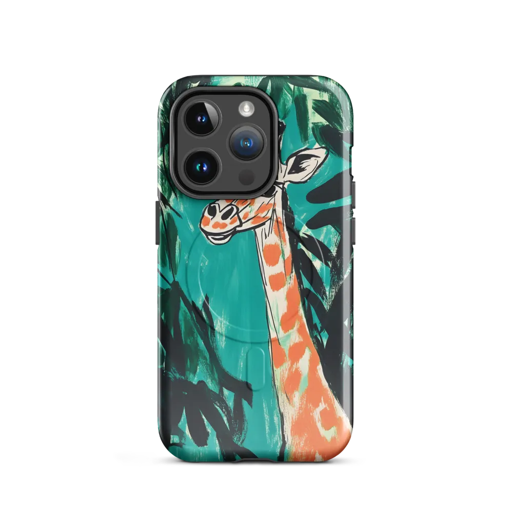 Curious Giraffe in Lush Greenery | Phone Case |  14 Pro | MagSafe® Tough Case | Glossy