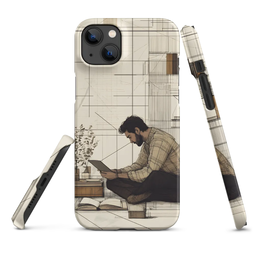 Quiet Reflections in Line | Phone Case |  14 Plus | Snap Case | Matte