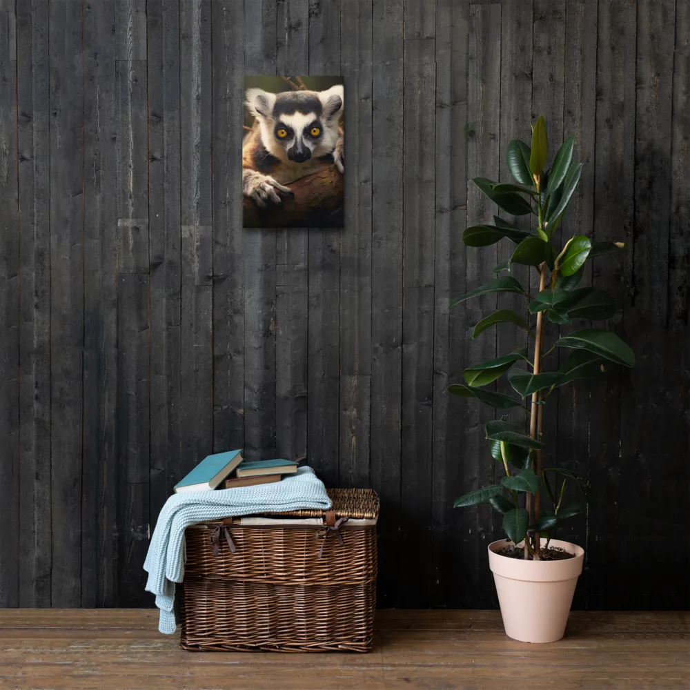 The Watchful Lemur | Thin Canvas | 12″×18″