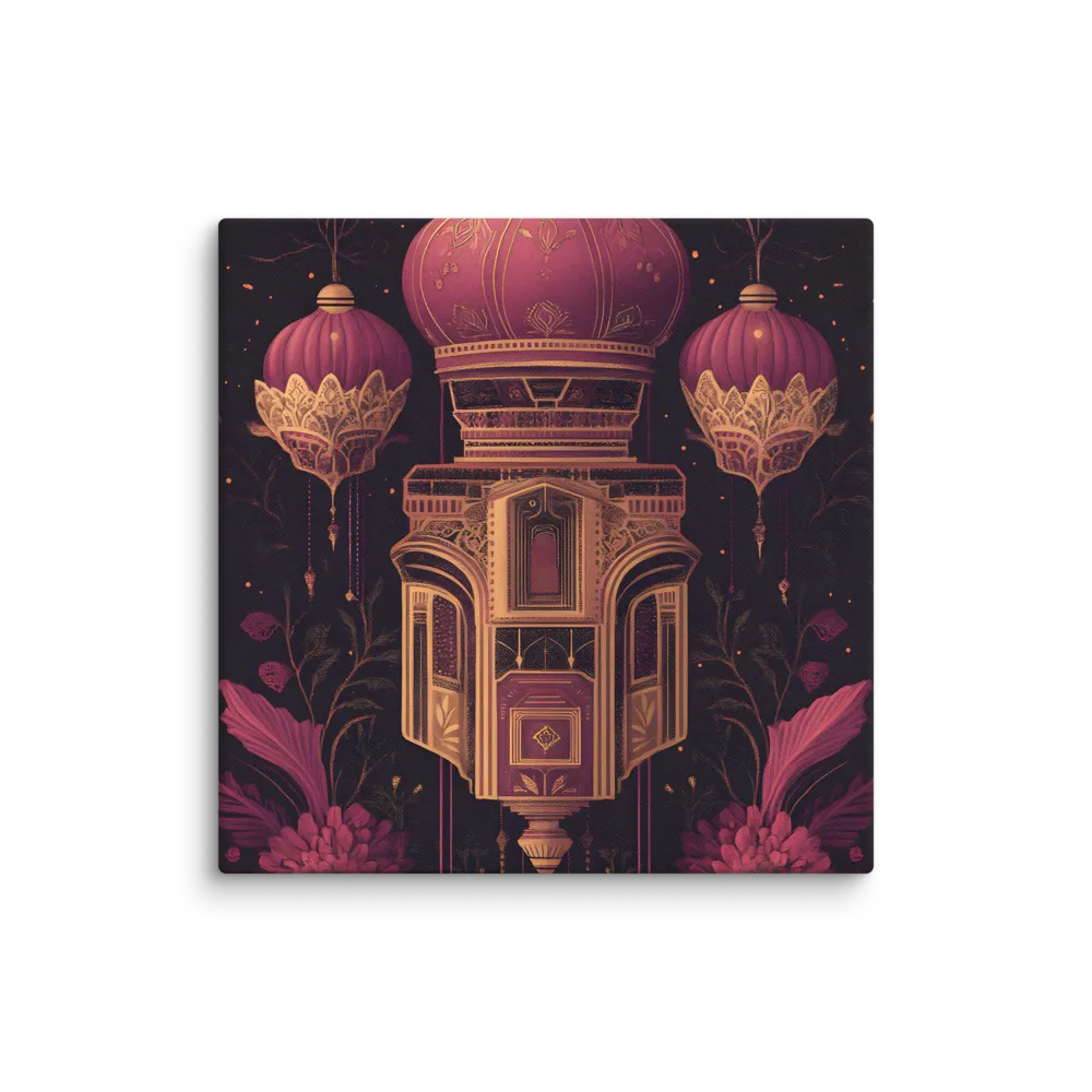Ornate Harmony: A Digital Floral Architecture | Canvas | 20″×20″
