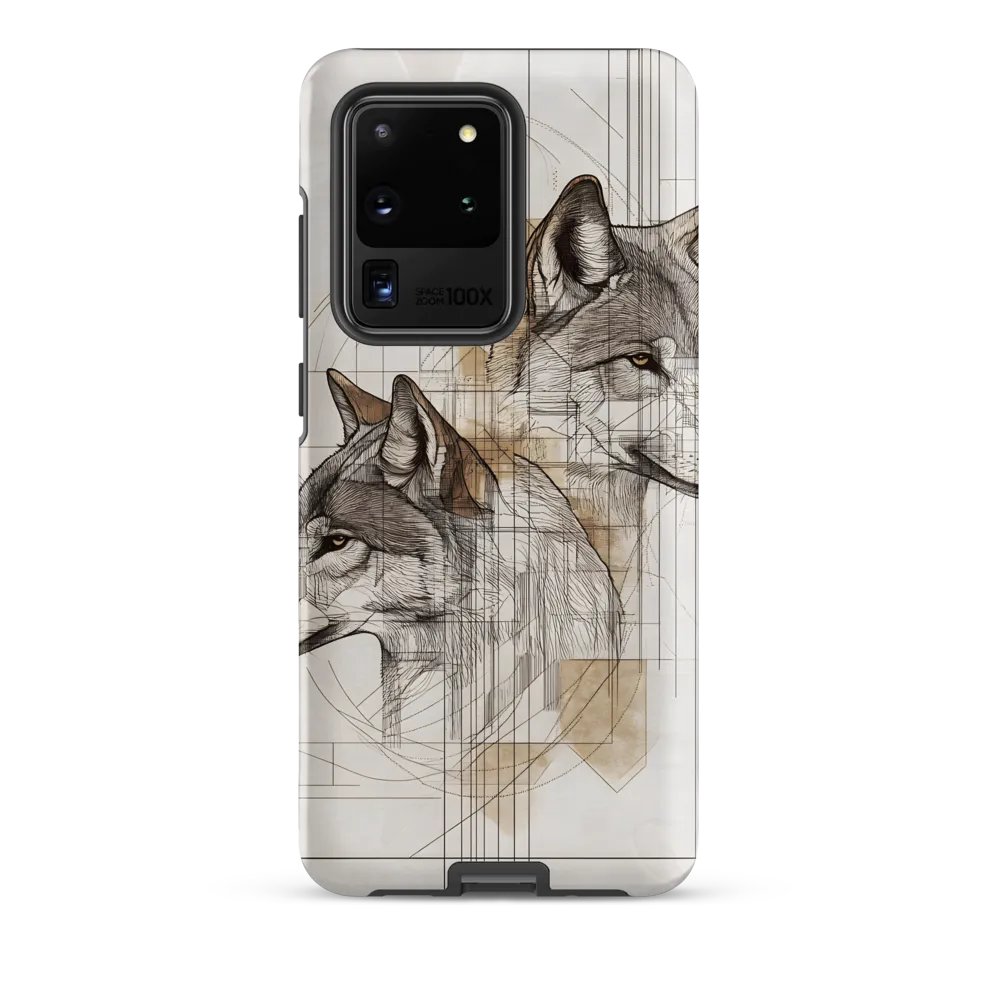 Geometric Harmony: The Essence of Wolves | Phone Case |  S20 Ultra | Tough Case | Matte
