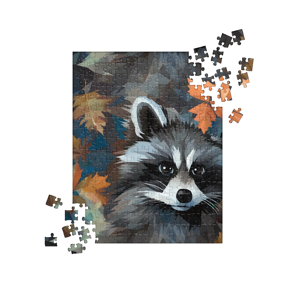 Whispers of Autumn: The Raccoon's Gaze