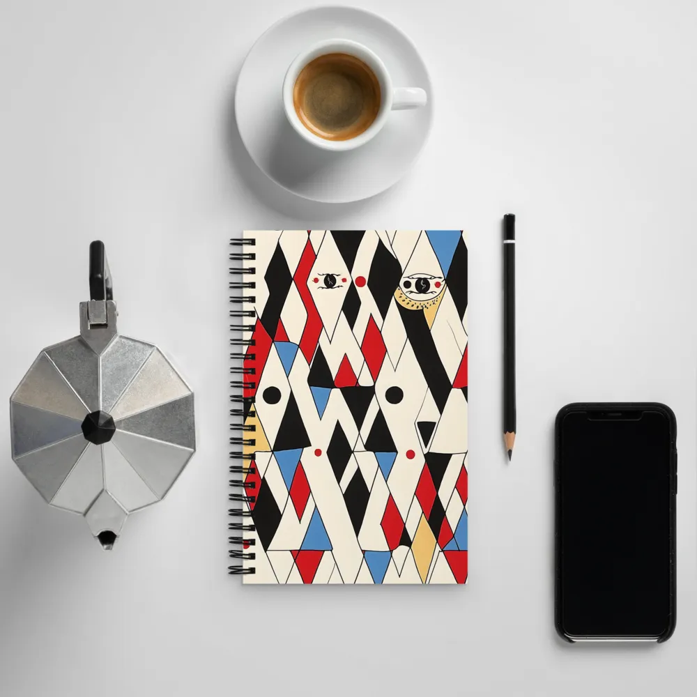 Dynamic Geometric Symphony | Spiral Notebook