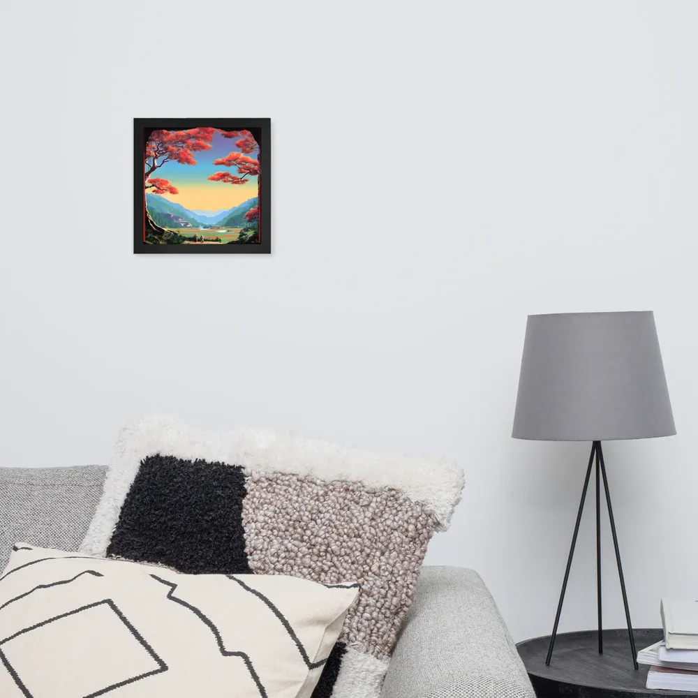 Crimson Pine Valley 
 Poster with Black Frame | 10″x 10″