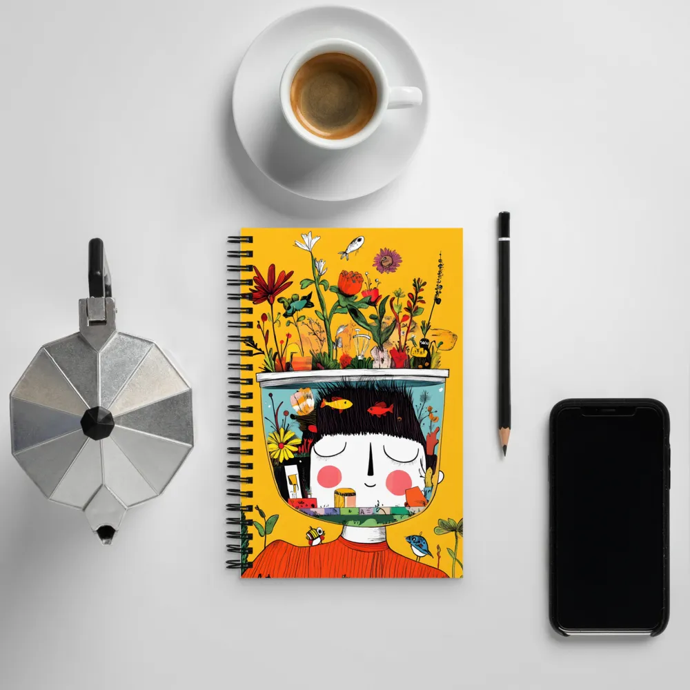 Whimsical Garden Head | Spiral Notebook