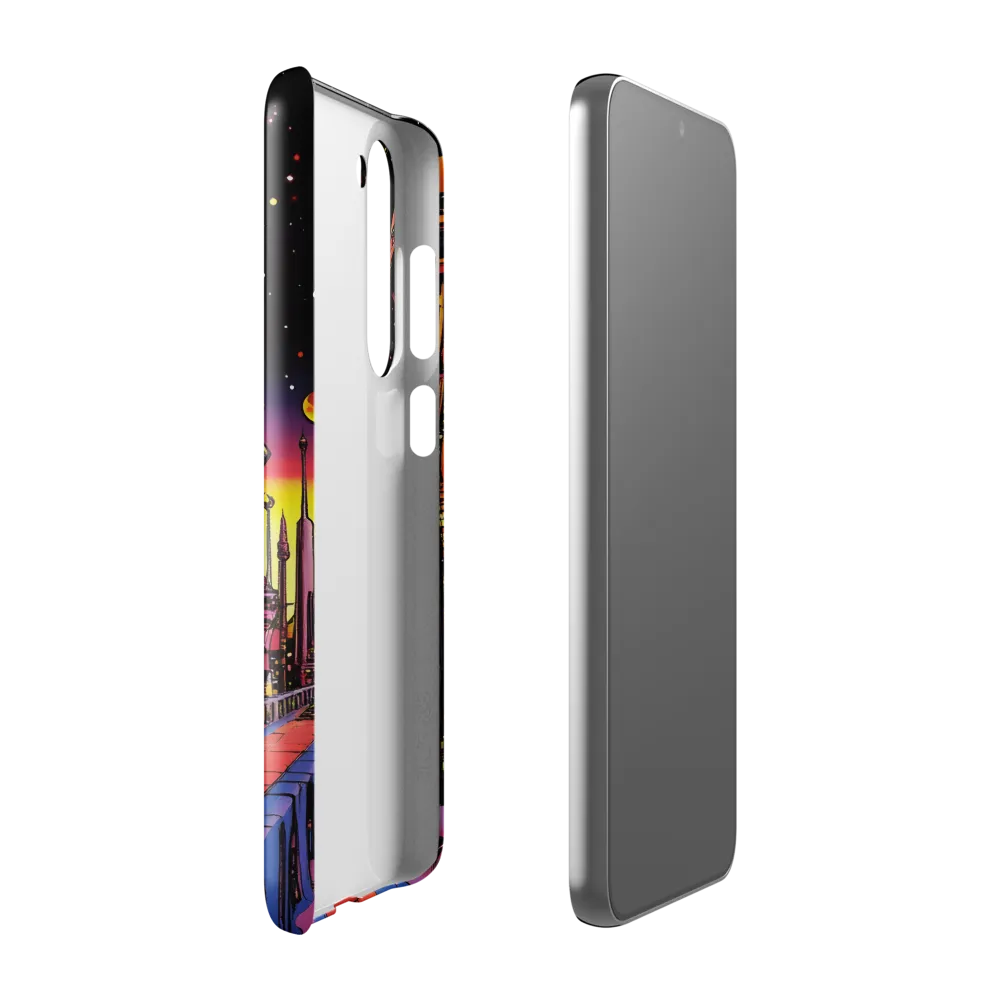 Futuristic Cosmos: A Journey Through Neon Cities | Phone Case |  S23 Plus | Snap Case | Glossy
