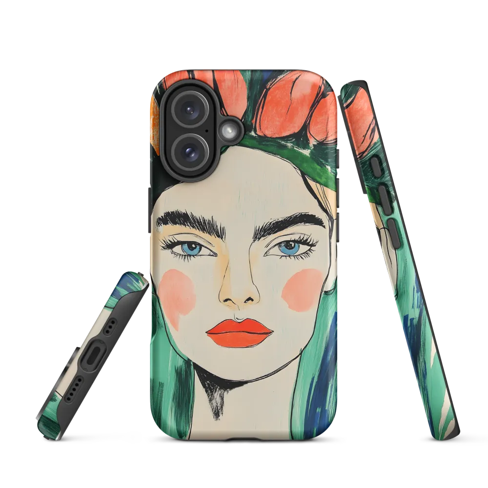 Radiant Bloom: A Serene Portrait | Phone Case |  16 | Tough Case | Matte