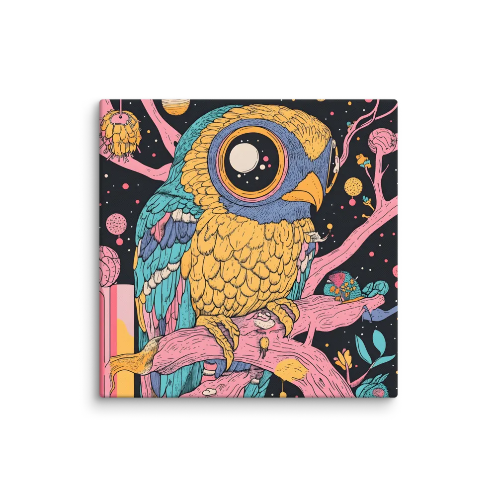 Whimsical Cosmic Owl | Canvas | 32″×32″