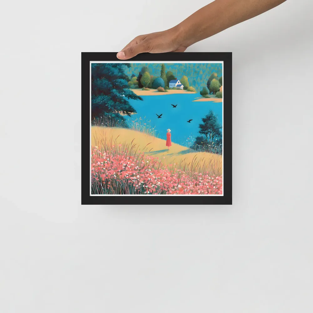 Lakeside Reverie 
 Poster with Black Frame | 12″x 12″