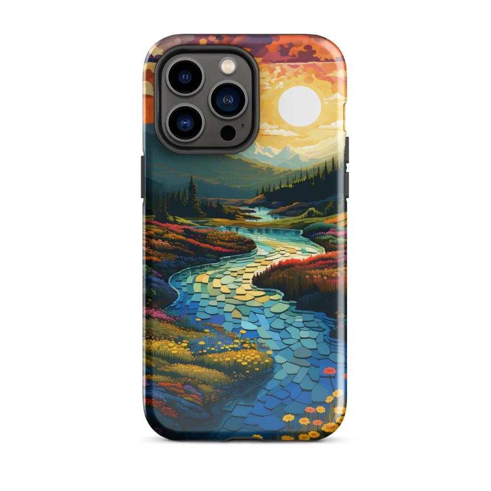 Serenity in Sunset: A Winding River's Embrace